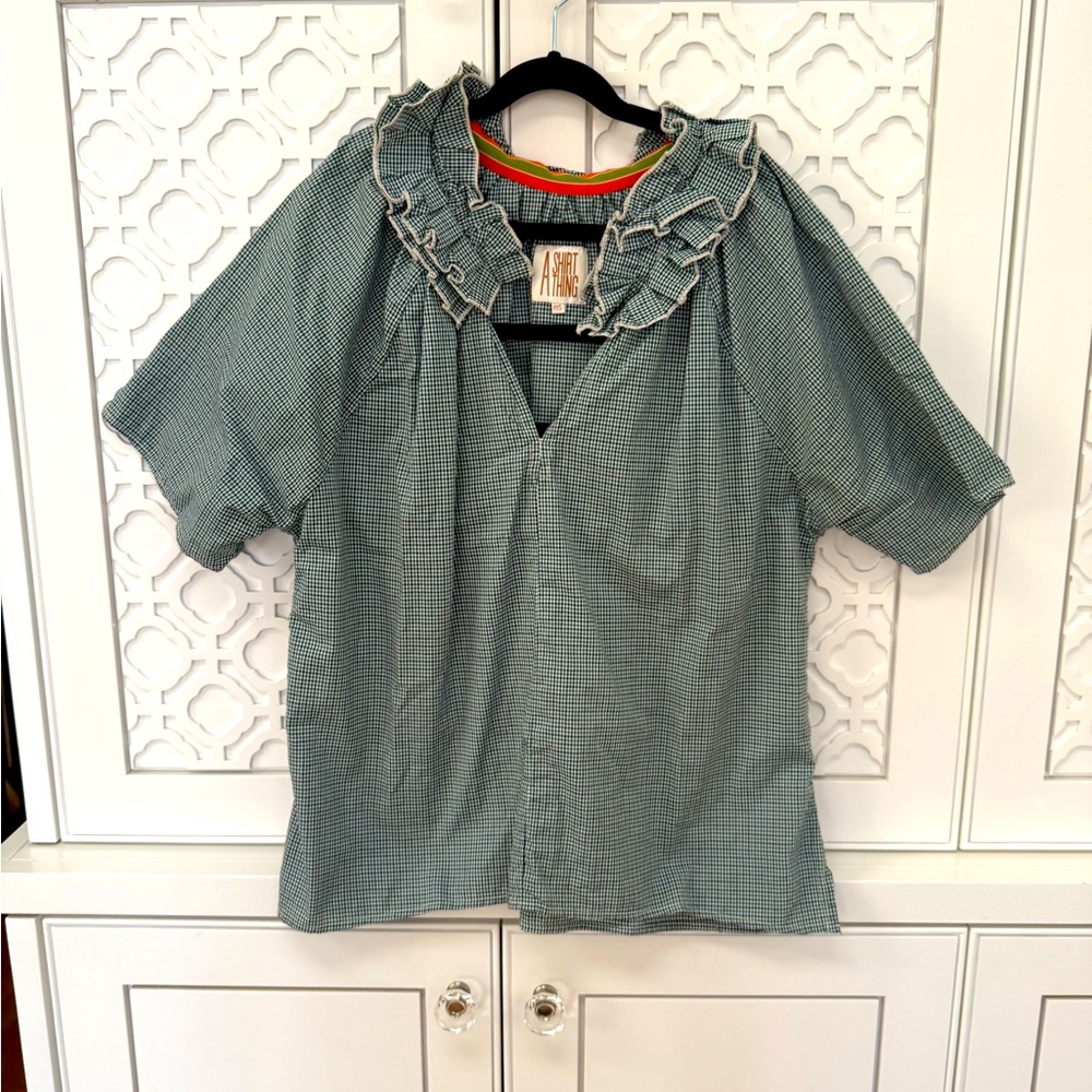 A Shirt Thing Green Short Sleeve Top